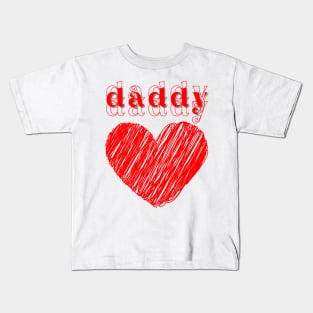 Family Matching Mommy Daddy Daughter Son Valentine Design Kids T-Shirt